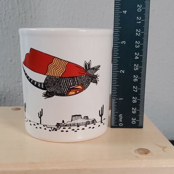 Vintage KilnCraft SuperHero Flying Armadillo Coffee Cup Mug‎ June Sobel - Picture 7 of 8